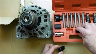 How to remove the alternator clutch .Removal of over running alternator pulley .#car DIY repair