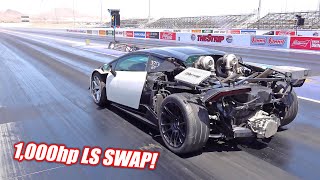Driving the World's ONLY Twin Turbo LS Swapped Manual Lamborghini Huracan... and It's a RIPPER!
