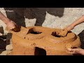 how to make multiple mud stove rural style mud kitchen chulha village life style of afghanistan