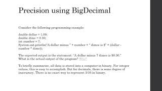 Precision Using BigDecimal