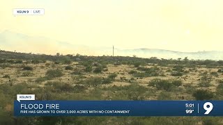 Crews battle 3500-acre Flood Fire north of Oracle Junction