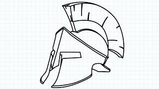 How to Draw a Spartan Helmet  / Easy Drawing Tutorials
