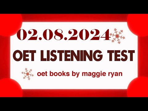 OET LISTENING TEST 02.08.2024 maggie ryan #oet #oetexam #oetnursing #oetlisteningtest