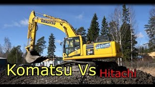 Komatsu HB 365 LC 3 Hybrid Excavator Vs Hitachi 300 Steam Shovel