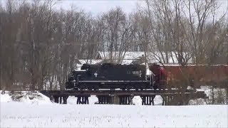 Wabash Central WBCR 12 on NKP Clover Leaf Pile Trestle