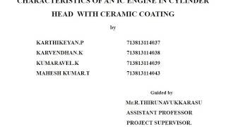 PERFORMANCE AND EMISSION CHARACTERISTICS OF AN IC ENGINE IN CYLINDERHEAD WITH CERAMIC MATERIALS