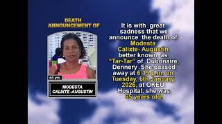 Modesta Calixte -Augustin ~ Short Obituary