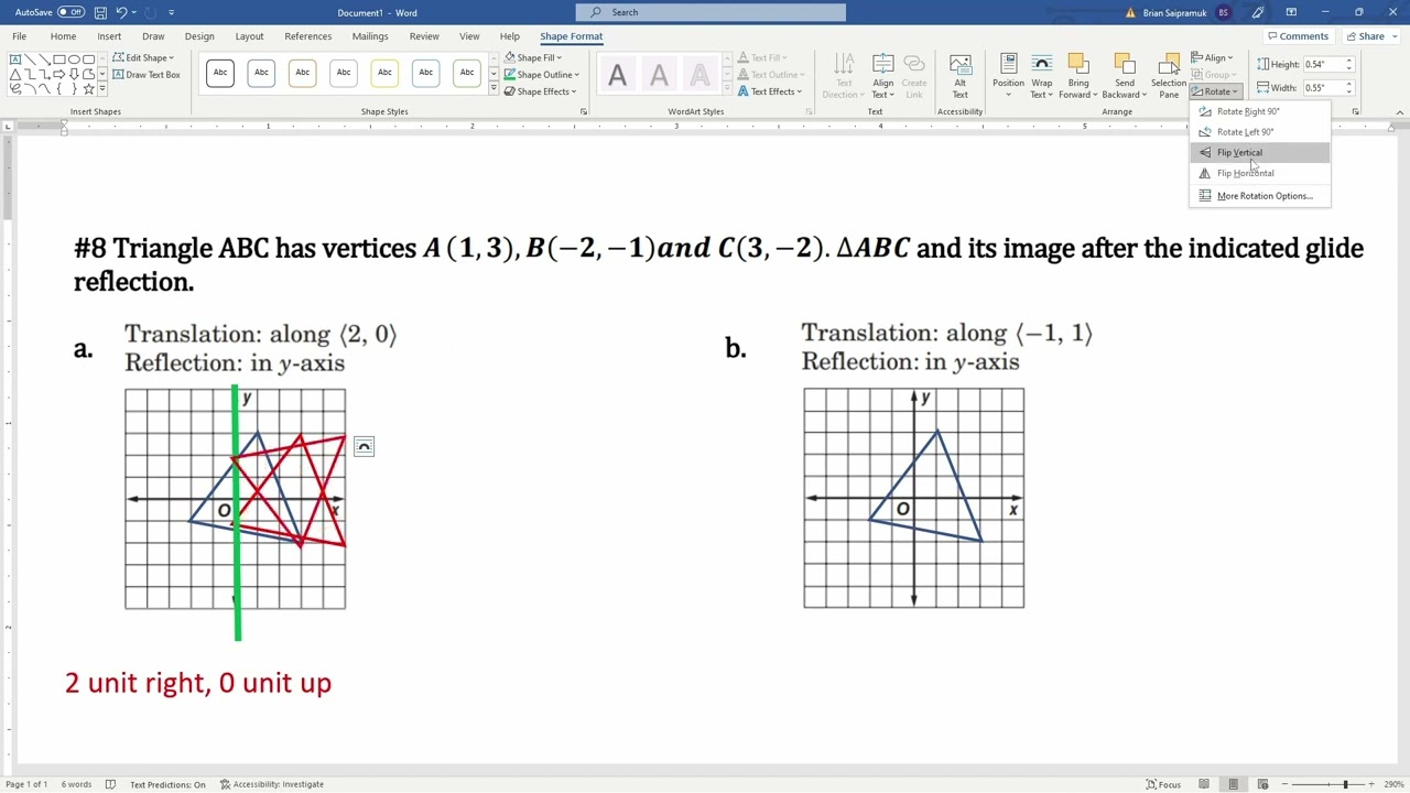 Chapter 9 #8 Graph Glide Reflection - YouTube