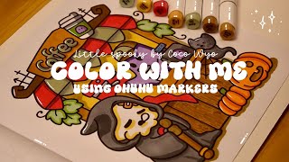 Color with me (ASMR) ✏️👻 'Little Spooky' by Coco Wyo using Ohuhu markers 🌱 #adultcoloring #asmr