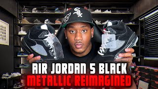 NEW RELEASE : Air Jordan 5 Black Metallic “Reimagined” + Sizing Tips 🔥 , Are they worth the price ??