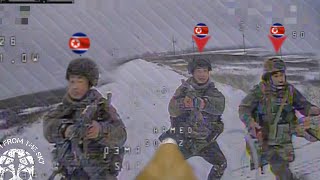 Ukrainian FPV drones mercilessly bombard terrified North Korean Infantry on frozen frontline