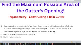 Trigonometry: Constructing a Rain Gutter