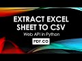 Extracting Excel Sheet to CSV in Python using PDF.co Web API