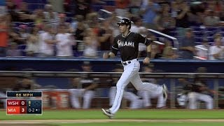 WSH@MIA: Stanton lines single to left to plate Yelich