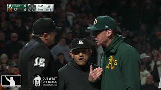 Ejection 081 - Lance Barrett Ejects OAK manager Bob Melvin After Ball 3 Call Late in San Francisco