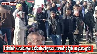 Polatlı'da kanalizasyon bağlantı çalışması sırasında göçük meydana geldi #ankara #polatlı #haber