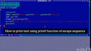 How to print text using printf() function of escape sequence|part 3 C language tutorial | practicals