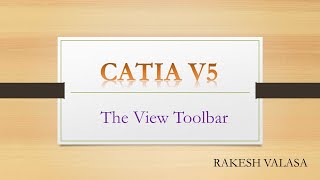 View toolbar in CATIA V5