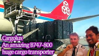 Cargolux An Amazing B747-8F | huge cargo aircraft ~ plane spotting