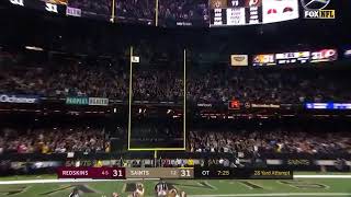 Wil Lutz’ 28-Yard Game-Winning Field Goal | Redskins vs Saints Week 11