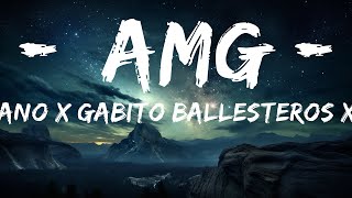 Natanael Cano x Gabito Ballesteros x Peso Pluma - AMG (Letra/Lyrics)  | 15p Lyrics/Letra