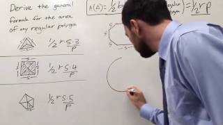 Derive the formula the the area of any regular polygon