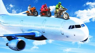 RIDING BIKES ON A MILE HIGH AIRPLANE! (GTA 5 Funny Moments)