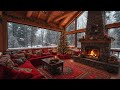 unwind with christmas jazz music 🎄 morning cozy christmas balcony ambience u0026 fireplace burning sound