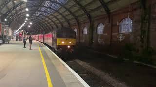 WCRC Class 47826 + Class 47815 with an ECS departs Darlington on Saltburn to Carnforth Steamtown