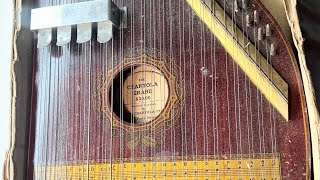 Vintage Chartola Grand 46 string autoharp with a bunch of original paperwork and sheet music