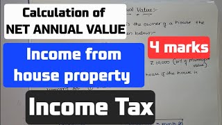 Income tax | Calculation of NAV | INCOME FROM HOUSE PROPERTY.  4 MARKS PROBLEM