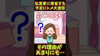 【胸糞】私実家に帰省する予定にトメ大激怒→その理由があまりにも【ゆっくり解説】【義実家名作スレ】#Shorts