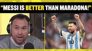 Jason Cundy says Messi is better than Maradona was & he's seen both play! 👏⭐