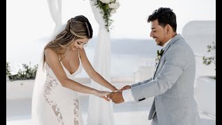 V\u0026D: sweet elopement  just for two at Andromeda villas in Santorini | Vanilla Sky Weddings