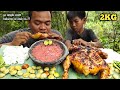 MUKBANG AYAM BAKAR UTUH 2KG + LALAPAN JENGKOL MENTAH + SAMBEL TERASI, SEDAP KABINA BINA