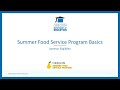 Summer Food Service Program Basics: Sponsor Eligibility