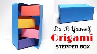 DIY Secret Stepper Box: How to Make Origami Box Step by Step | Easy Paper Crafts