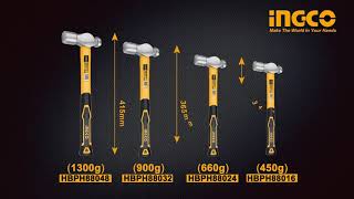 INGCO - HBPH88024 ค้อนหัวกลม ขนาด 24 oz Ball pein hammer