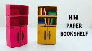 DIY MINI PAPER BOOKSHELF / Paper Crafts Ideas / Paper Craft / Mini Paper Furniture /Doll House Craft