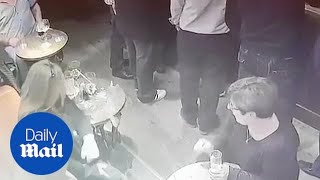 Eerie moment glass SHATTERS in front of shocked drinkers