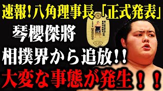 速報!!八角理事長「正式発表」...琴櫻傑將...相撲界から追放!!大変な事態が発生 !！