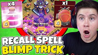 INSANE Warden Blimp RECALL Trick DELETES TH15 Base (Clash of Clans)