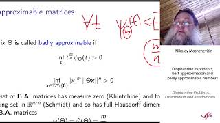 Nikolay Moshchevitin: Diophantine exponents, best approximation and badly approximable numbers