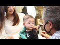 baby haircut 嬰兒的頭髮怎麼剪。 diy trimming your newborn baby at home baby沒有哭鬧 居然還剪到睡著