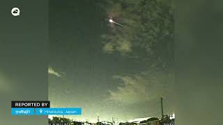 Fascinating images of a meteorite and sprites in Hiratsuka, Japan.