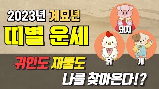 귀인도 재물도 나를 찾아온다! / 2023년 띠별운세, 닭띠 개띠 돼지띠 재물운 연애운 건강운은?