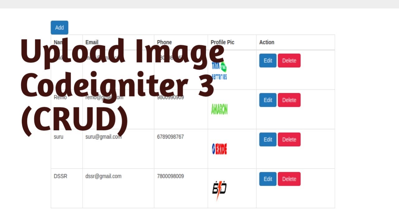 Upload Image In Codeigniter Part #20 | CRUD | Codeigniter CRUD ...