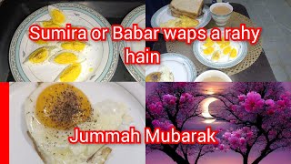 sumira or Babar waps a rahy hain jummah Mubarak