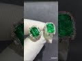 vintage 4.18ctw emerald cut emerald studs earrings