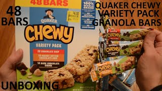 Unboxing Quaker Chewy Variety Pack 48 Granola Bars